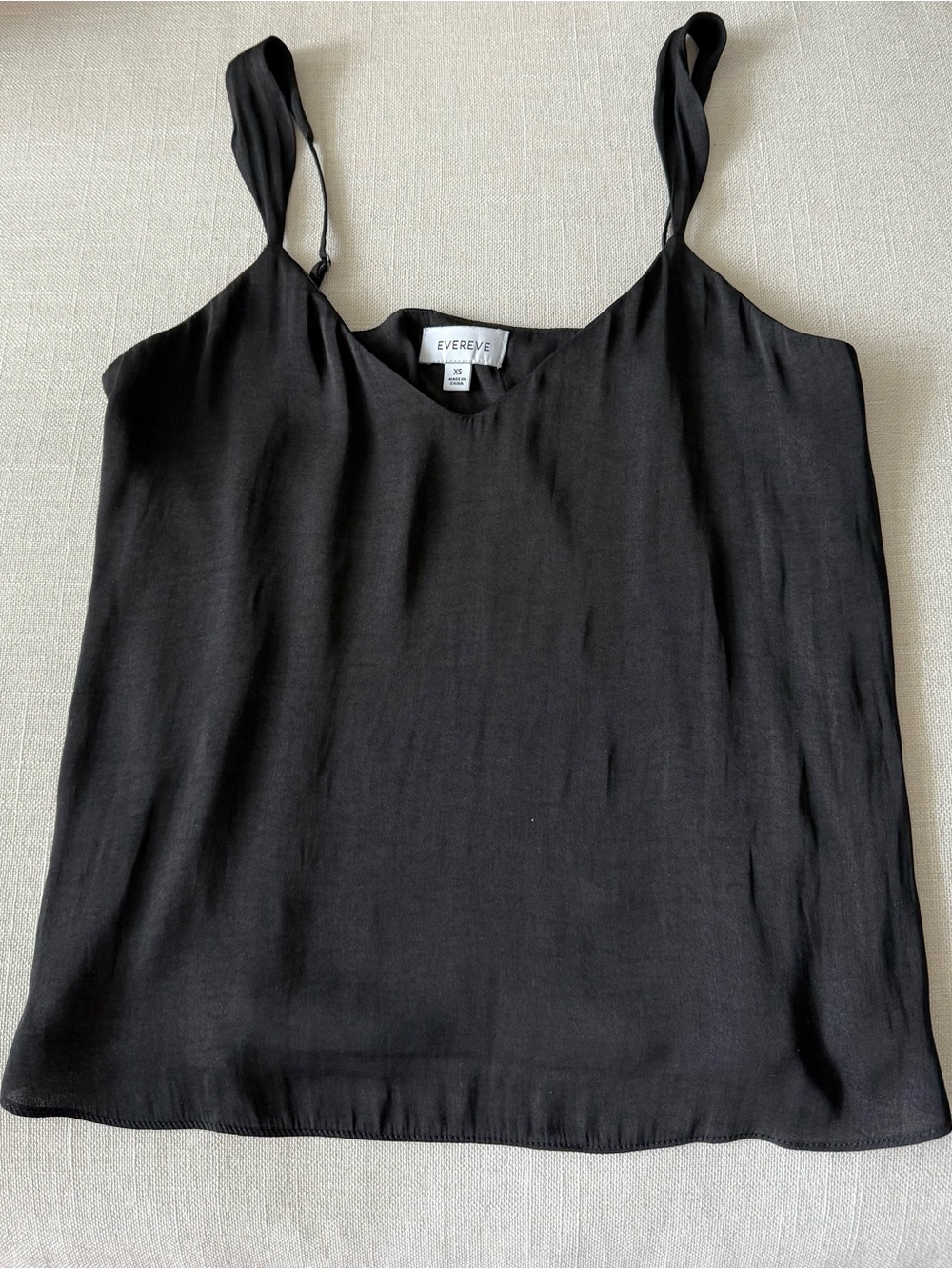 Evereve Black V-Neck Spaghetti Strap Cami